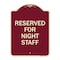 Signmission Reserved Parking for Night Staff Heavy-Gauge Aluminum Architectural Sign, 24" x 18", BU-1824-23088 A-DES-BU-1824-23088 - alternate 1